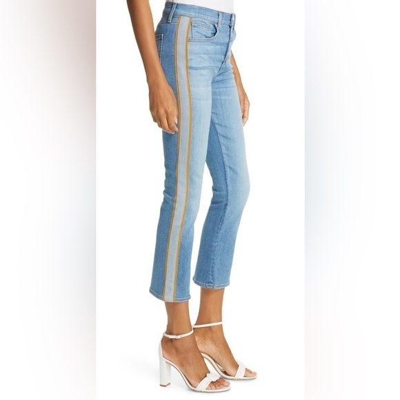 Veronica Beard Carolyn Tuxedo Stripe Baby Bootcut Jeans - Picture 8 of 10